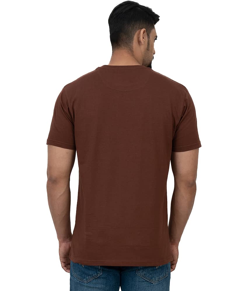 Cotstyle Pack of 1 Cotton Regular Fit Men's T-Shirt ( Brown ) view 2