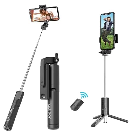 UBON Travel Selfie Stick SF-140, v5.0 Bluetooth Connectivity Multifunctional Selfie Stick with Wireless Remote, Non-Slippery Tripod Stand, Extend Up to 1000MM, 360 Degree Rotation, Easy to Use & Carry view 2