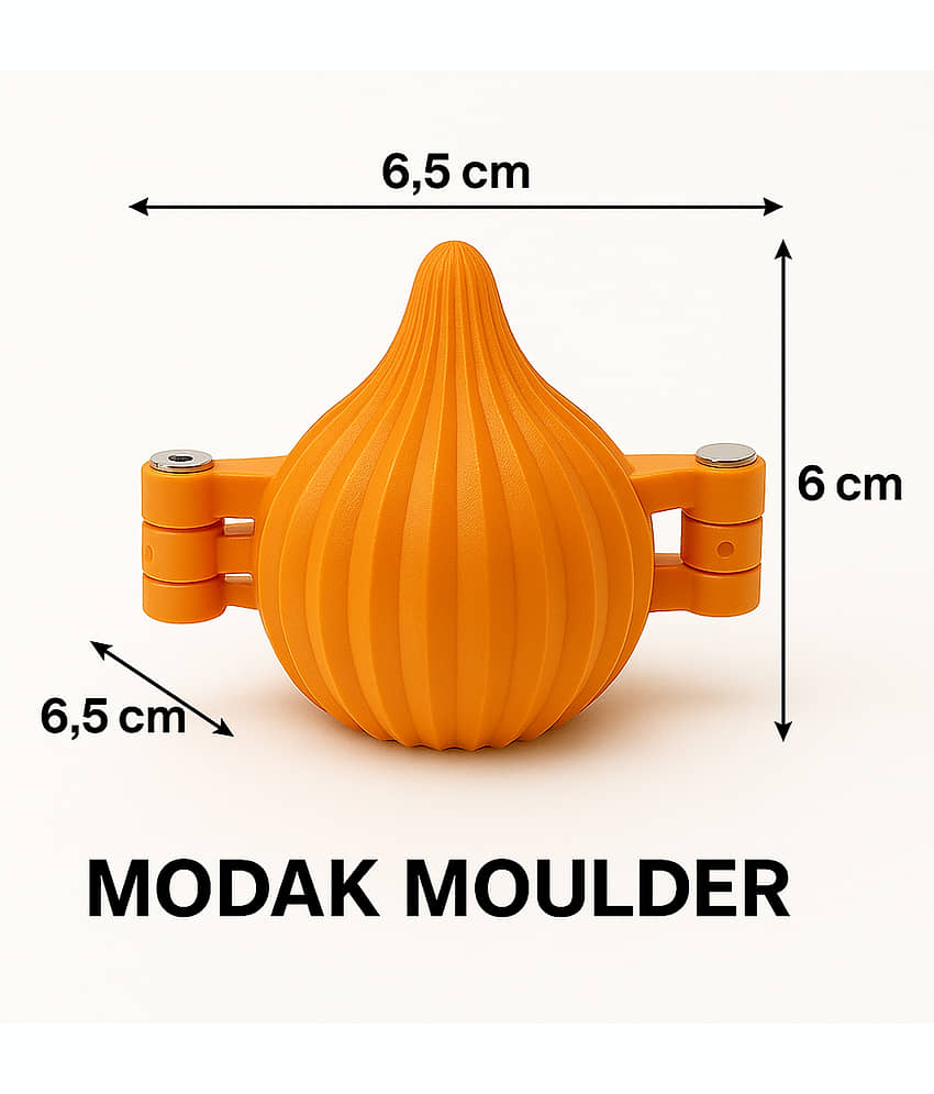 JISUN Plastic 3 Fold Modak Maker Mould / Laddoo Moulder / Chocolate Modak Shaper Sacha Set for Ganpati, Diwali, Dussehra, and Other Festival (Pack of 1) view 2