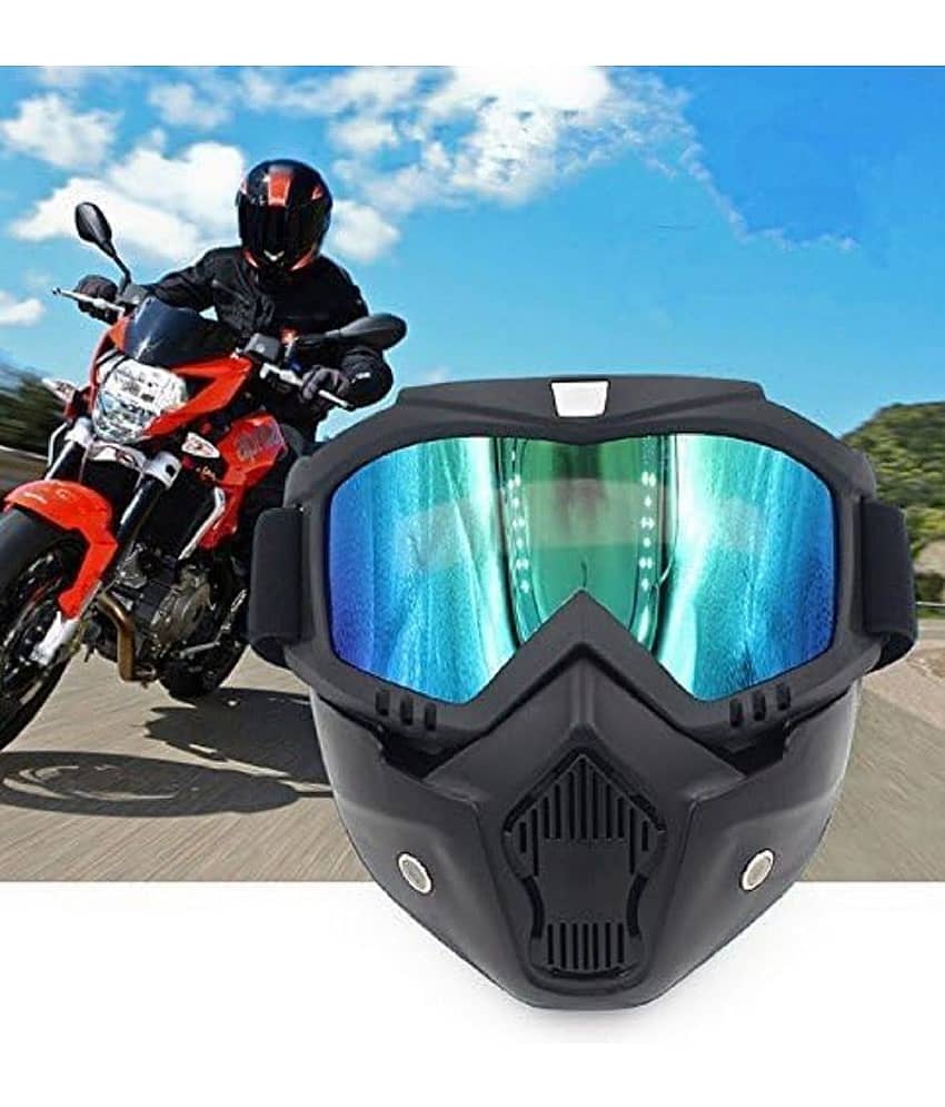 Open Face Goggle Mask for Unisex and Shoe Protector for Bike Gear Combo Pack of 1x Goggle & 1x Gear Cover view 2