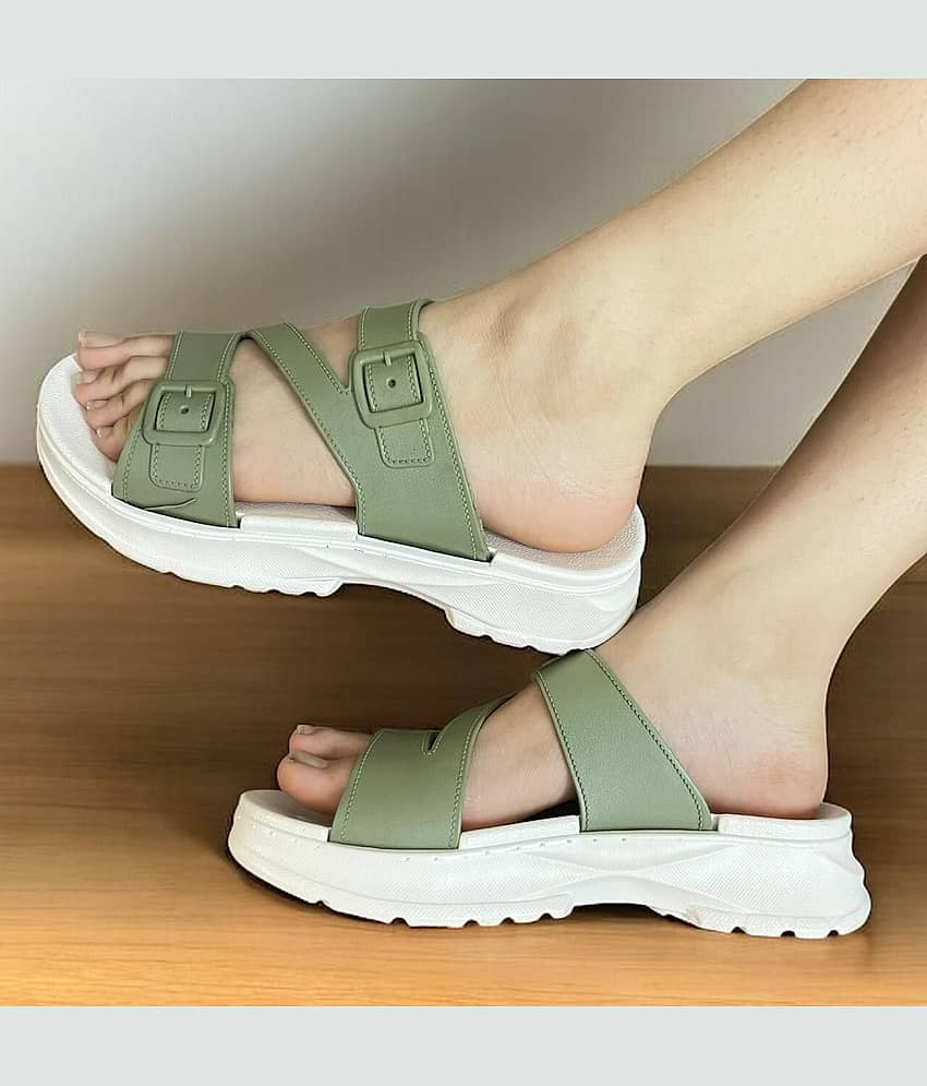 Monoction INAYA-OLIVE Olive Women's Slide