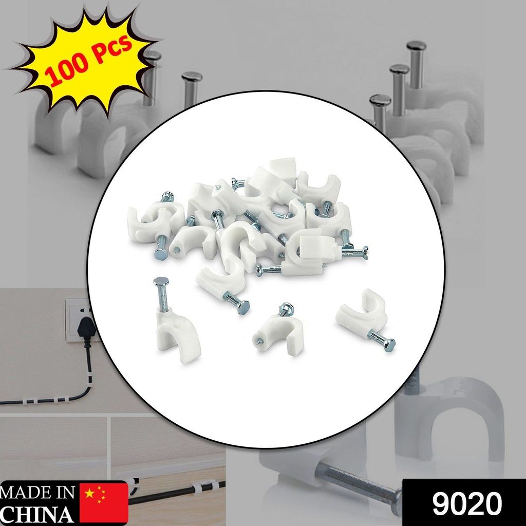 100 Pc 6 MM Cable Clip used in all kinds of wires to make them stuck and holded in walls etc. view 2