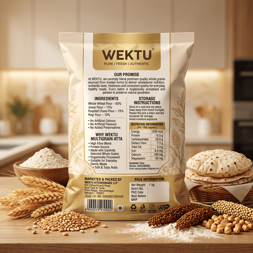 WEKTU Heritage Gold Multigrain Nutrition Blend Aata. view 2