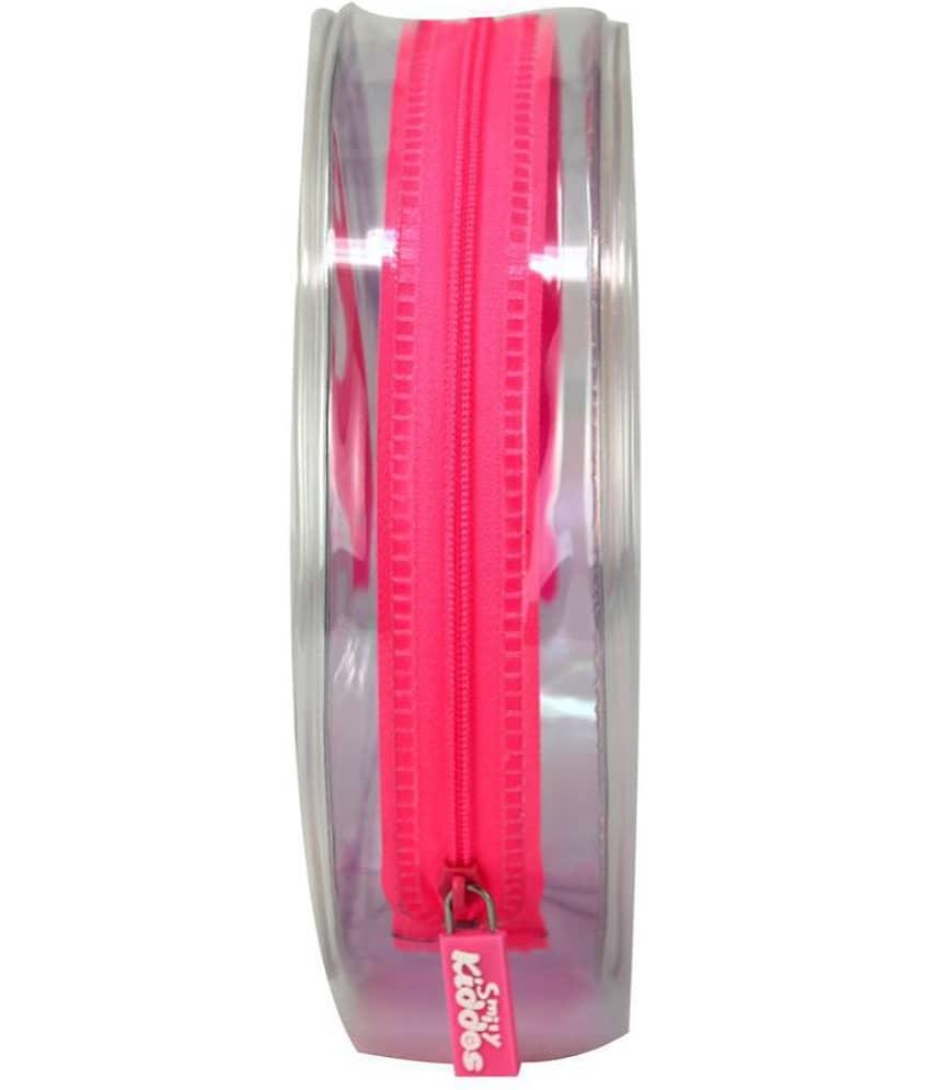 Smily Kiddos | Smily Circle Transparent Pencil Pouch (Pink) | kids Pencil Pouch | Pencil Case | Cute Pencil Pouch | kids pencil pouch for Girls | Retruns Gifts Birthday Party For Girls view 2