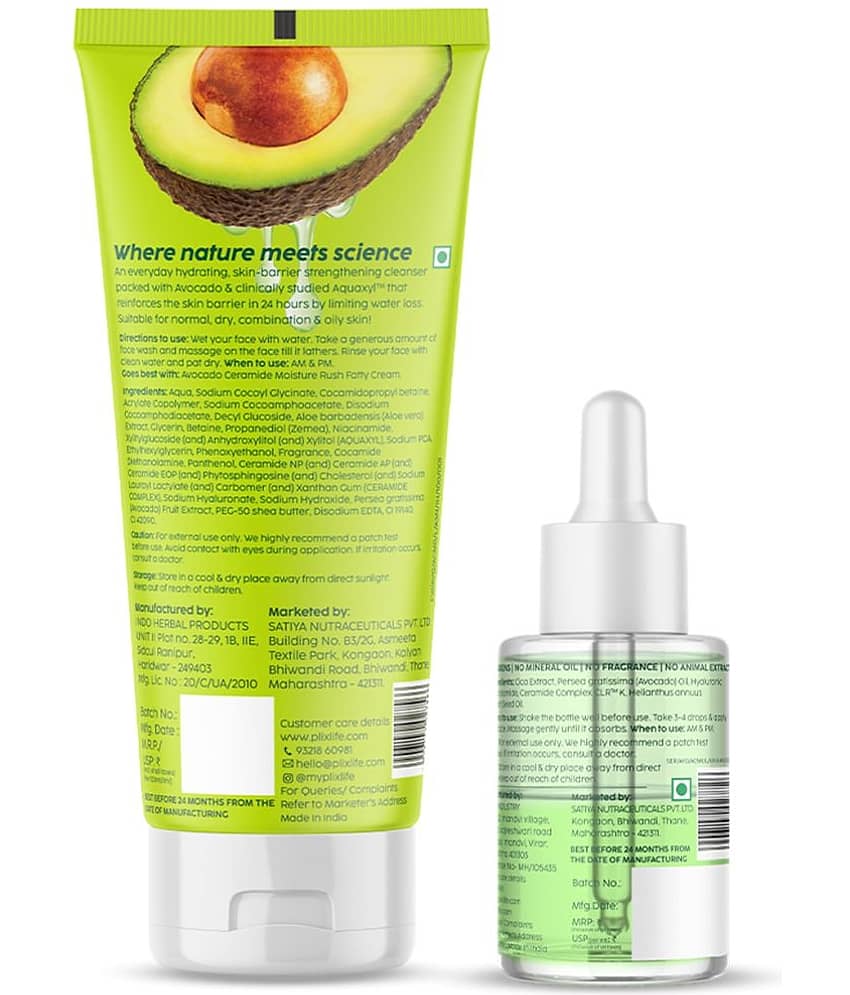Plix Barrier Repair Regime with Avocado Ceramide Moisture Rush Serum & Cleanser(Pack of 2) view 2