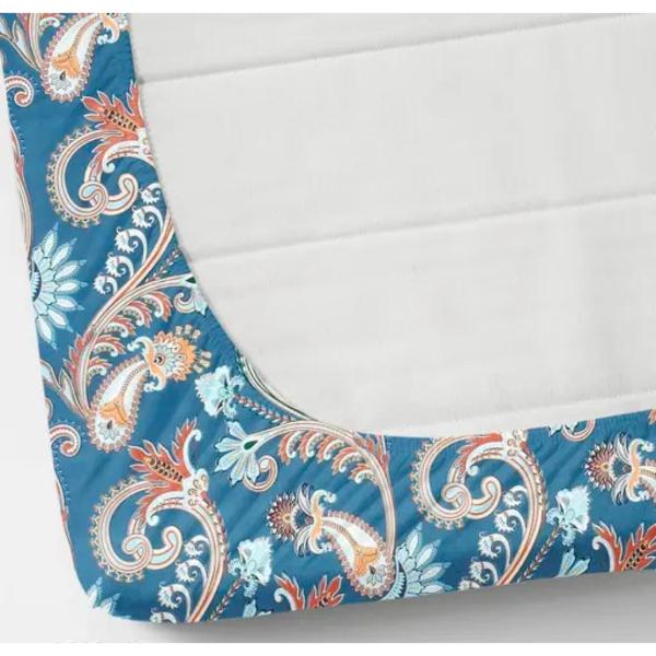 Homdazal Microfibre Abstract Queen Size (Light Blue with Orange) view 2