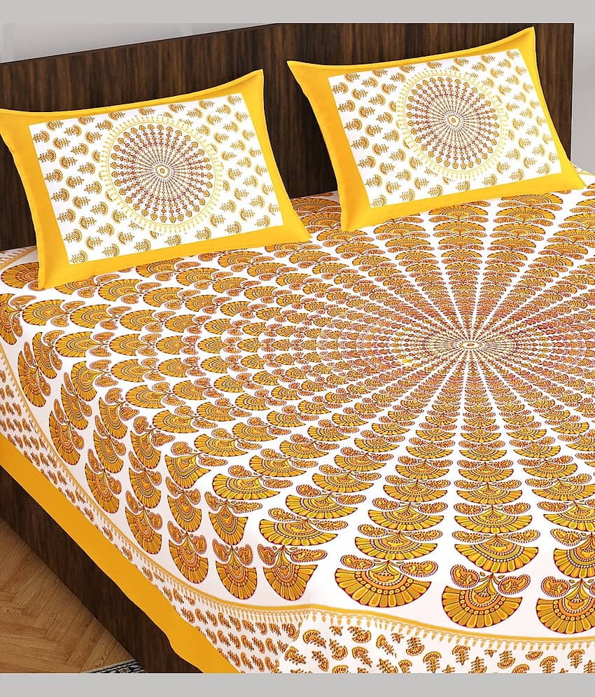 ABHACLOTHO Cotton 1 Double Bedsheet with 2 Pillow Covers ( Multicolor ) view 2