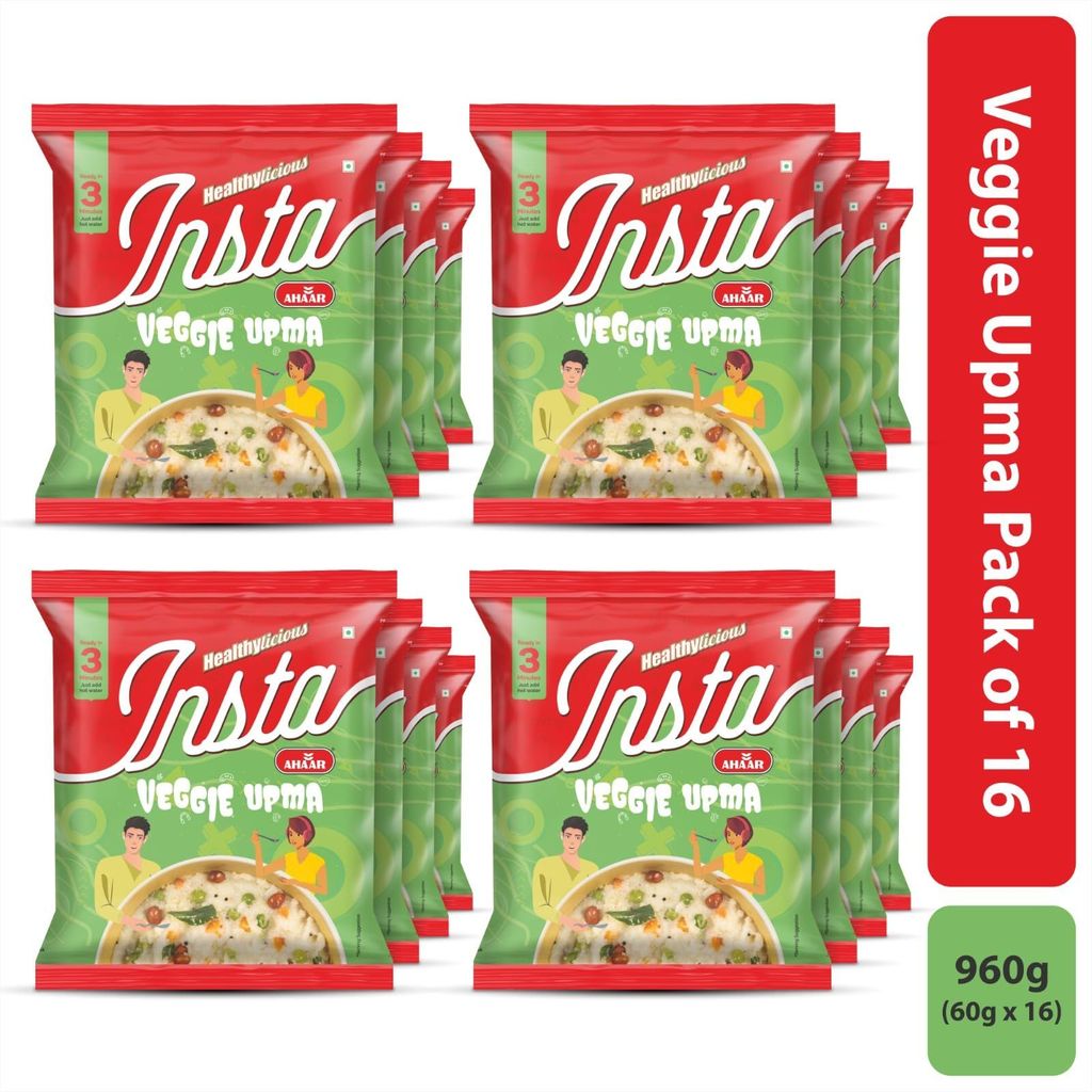 Insta Ahaar Veggie Upma - 60g | Ready-to-Eat | Instant Snack view 2