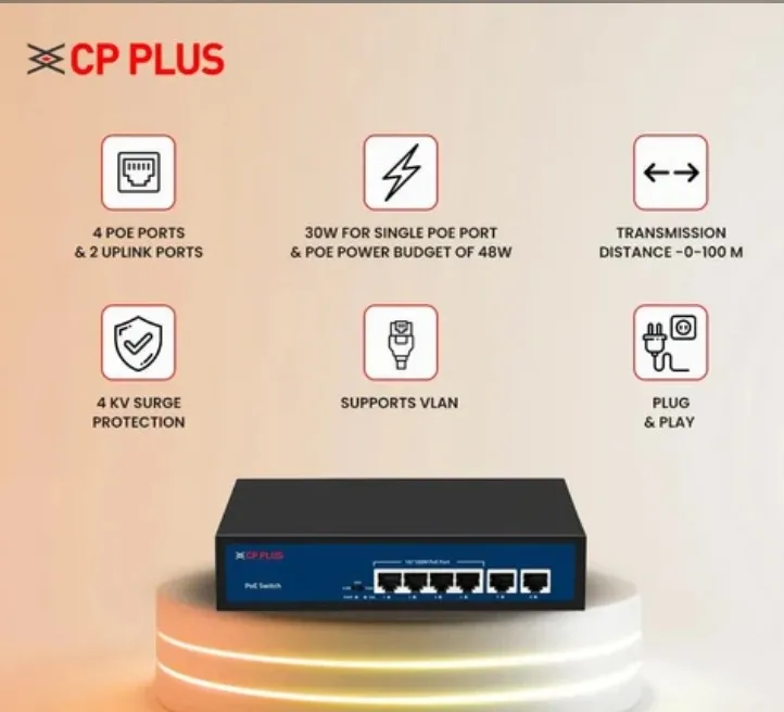 CP-UNW-HPU4H2-48 6 Ports PoE Switch view 2