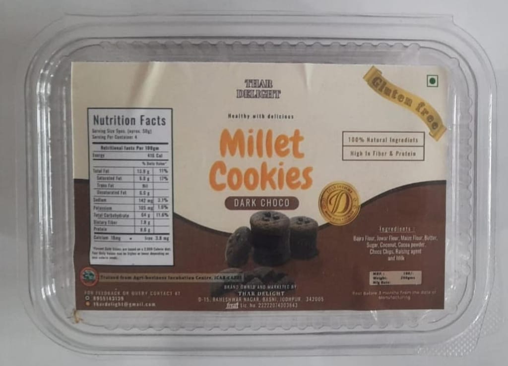 Ruchika lila Gluten free jowar bajra chocolate cookies made with desi ghee