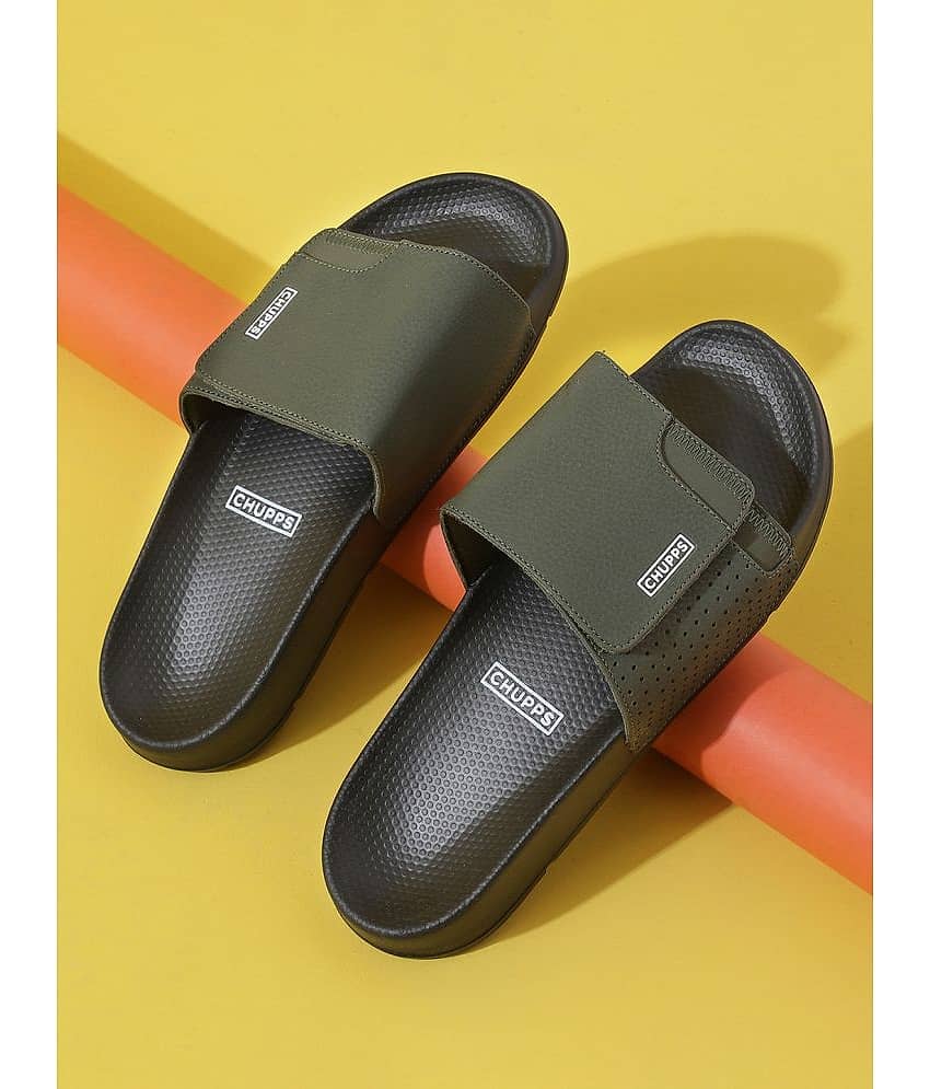 CHUPPS - Olive Men's Slide Flip Flop view 2