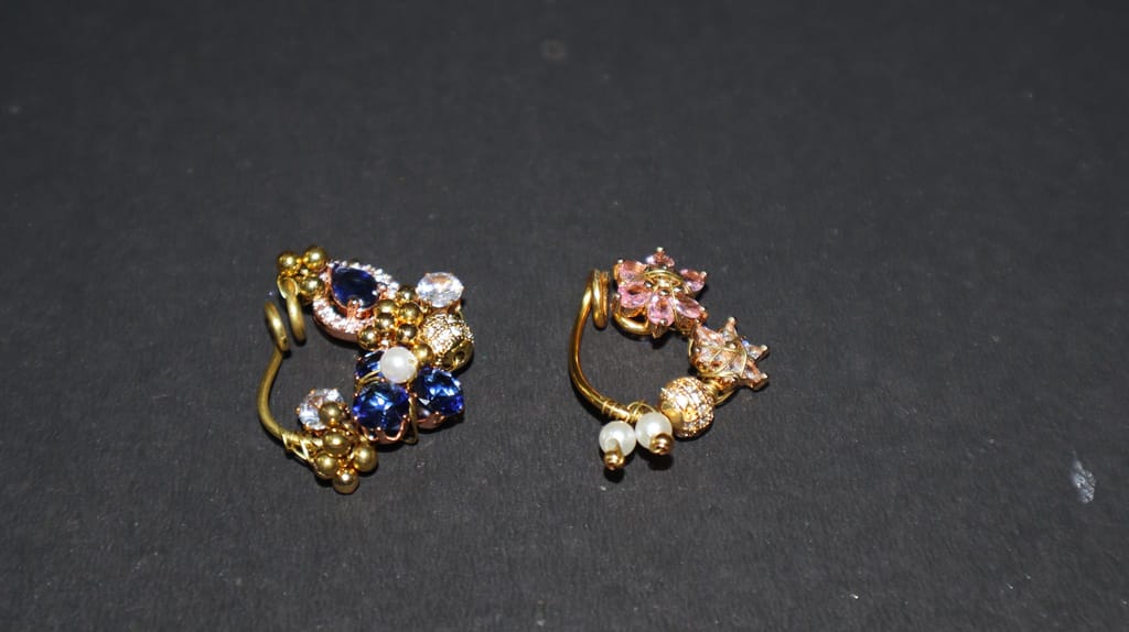 Diamond AD Stone Nose Ring("2") inch view 2