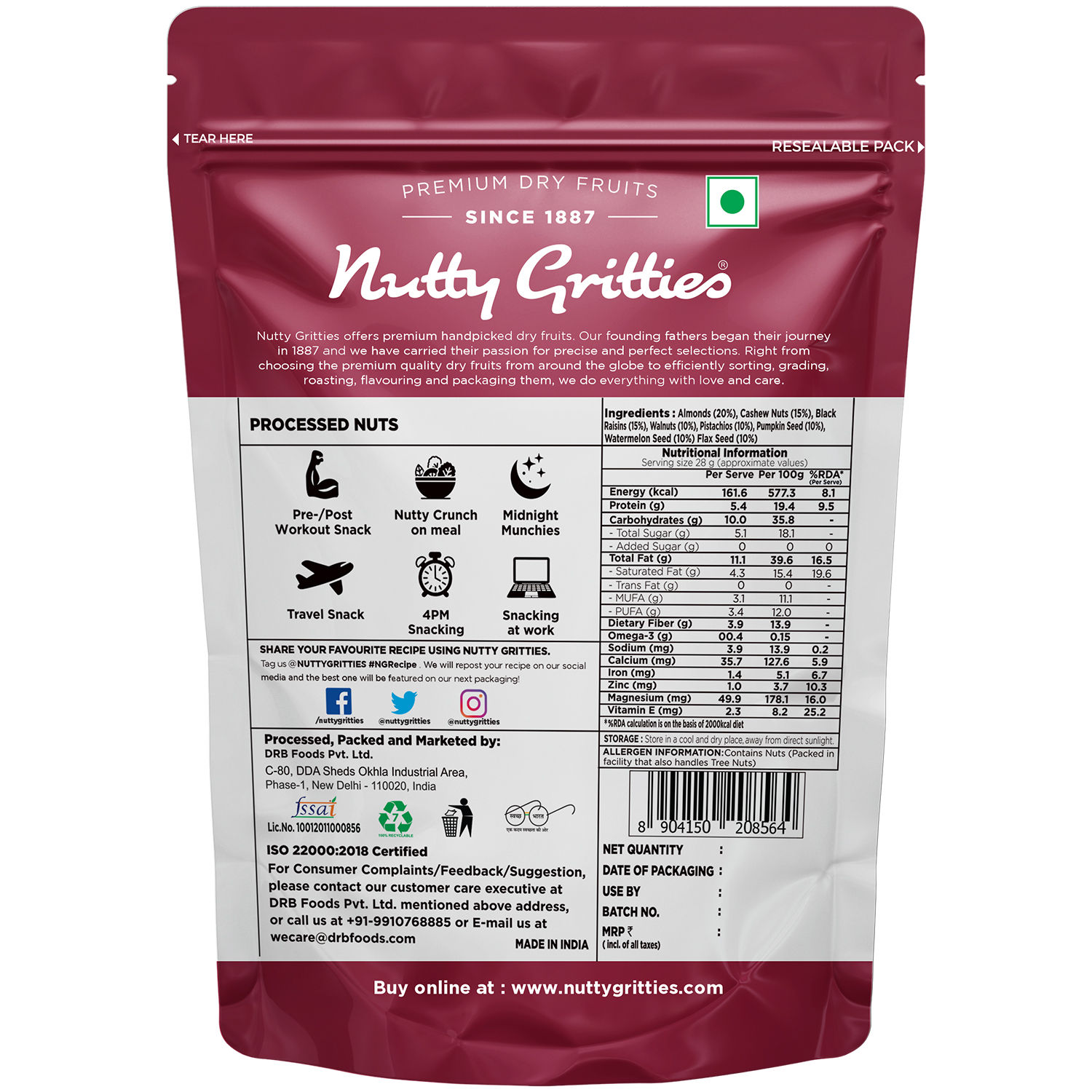 Nutty Gritties Premium Women's Health Mix, 200 gm view 2