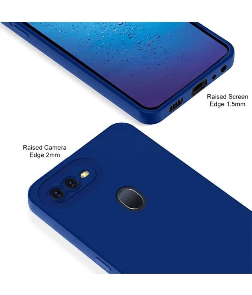 ZAMN - Blue Silicon Plain Cases Compatible For RealMe 2 Pro ( Pack of 1 ) view 2