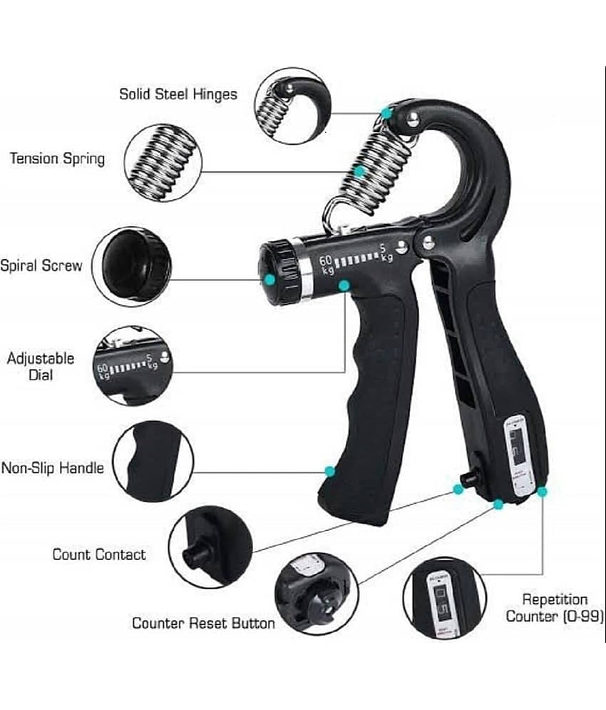 Adbeni Adjustable Counting Hand Gripper | Strength Training Tool (5 kg to 60 kg) view 2