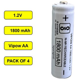 (Pack of 4) AA 1800mAh 1.2V Rechargeable Batteries | Ideal for Toys, Trimmers, Remotes & Gadgets view 2