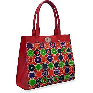 arpera Geometric Genuine Leather Office Bag red C11524-3A view 2