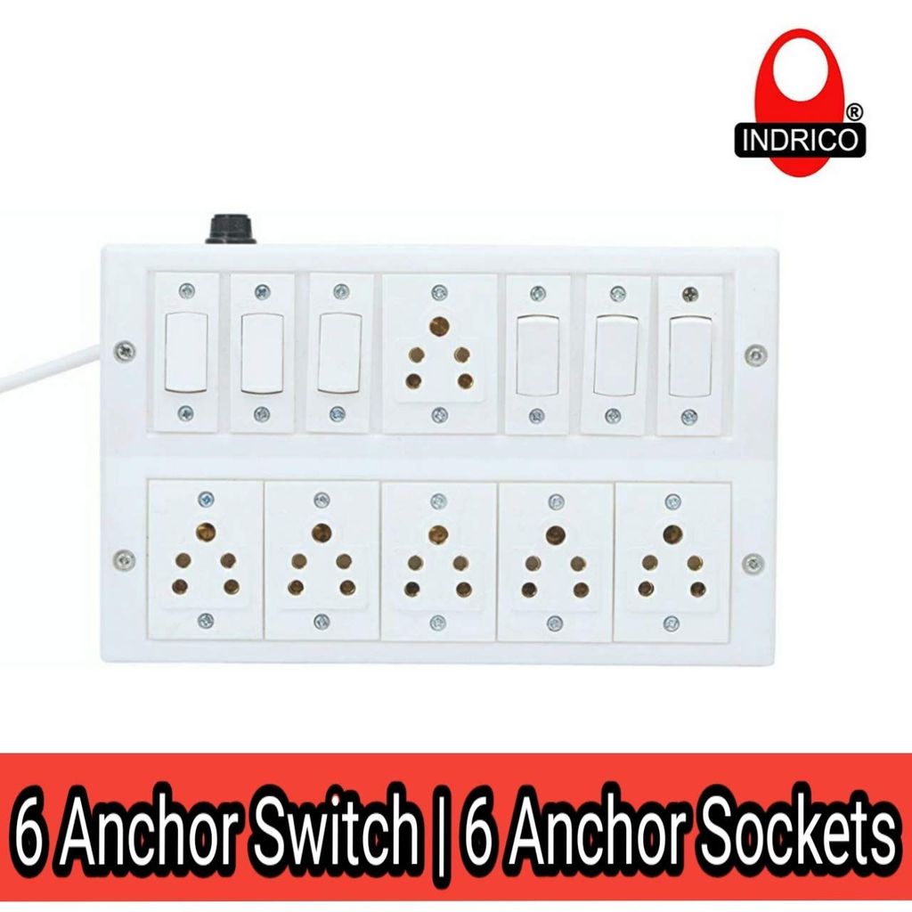 INDRICO? Heavy Duty (6+6) Anchor 1.5mm 3 Core Heavy Wire Extension Board (White) (4 Meter Cable) view 2