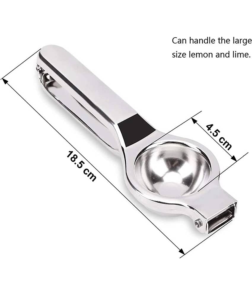 JISUN - Silver Stainless Steel Lemon Squeezer & Cheese Grater & Pakkad ( Set of 3 ) view 2