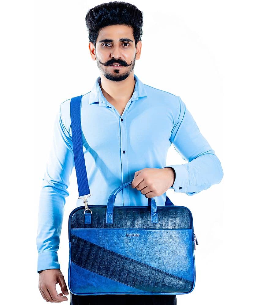 Man Arden 14 Ltrs Blue Laptop Bags view 2