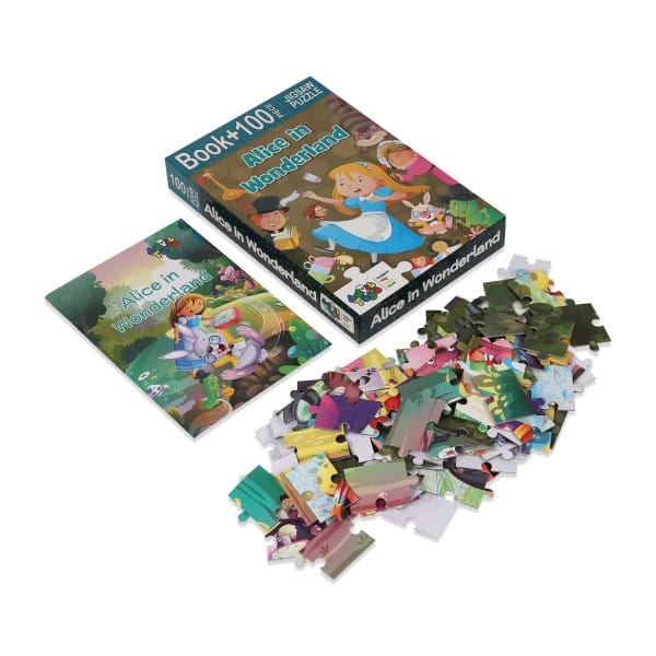 Advit Toys Alice in Wonderland Jigsaw Puzzle - 100 Piece + 32 Page Story Book view 2