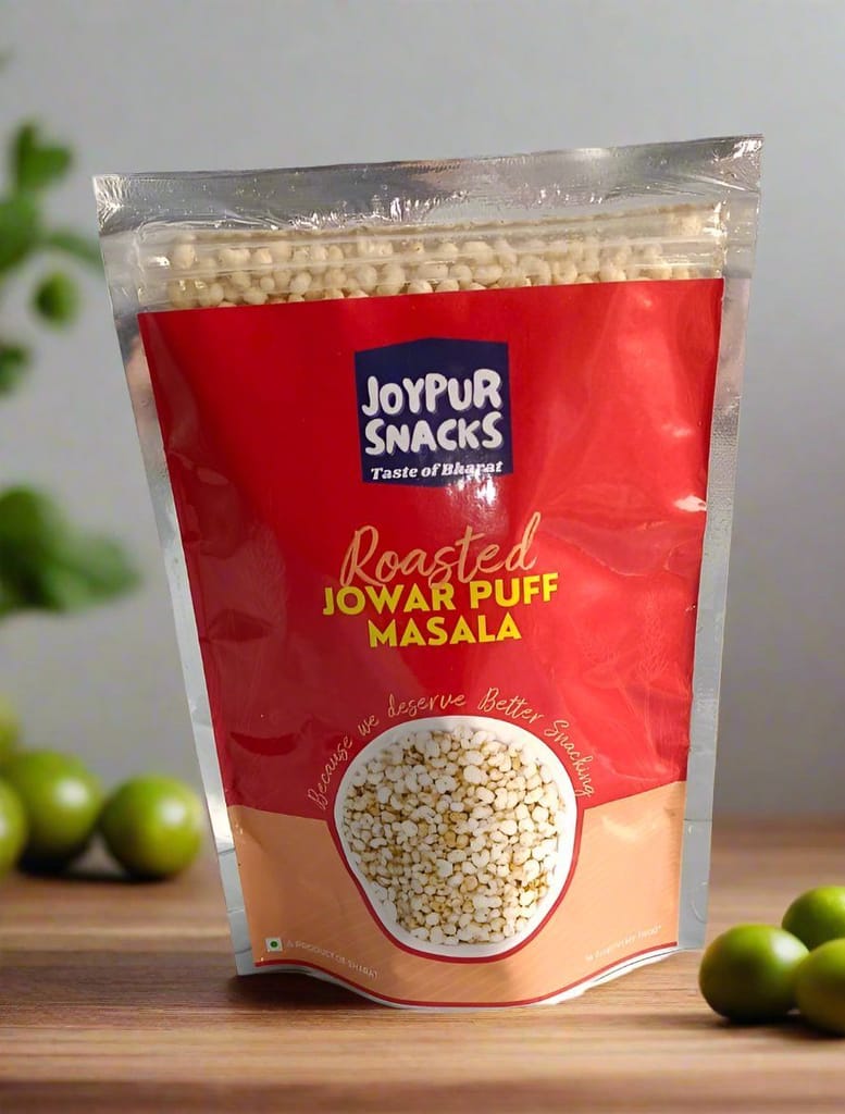 Joypur Snacks Roasted Jowar Puff Masala | Crunchy, Spicy & Healthy | Gluten-Free | High Fiber | 100g view 2