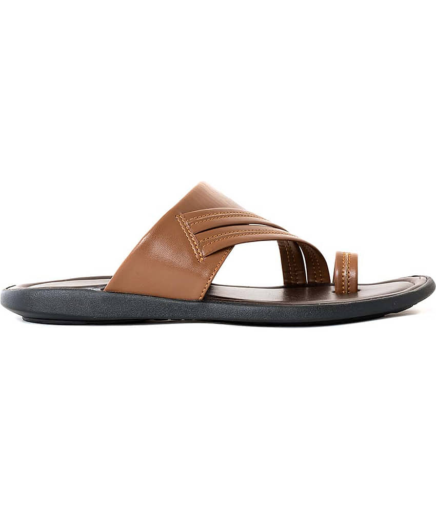 KHADIM Brown Men's Leather Slipper view 2