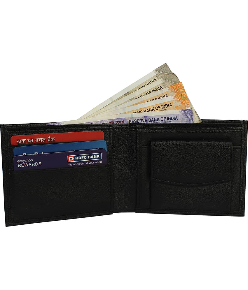 Hide&Sleek - Black PU Men's Regular Wallet ( Pack of 1 ) view 2