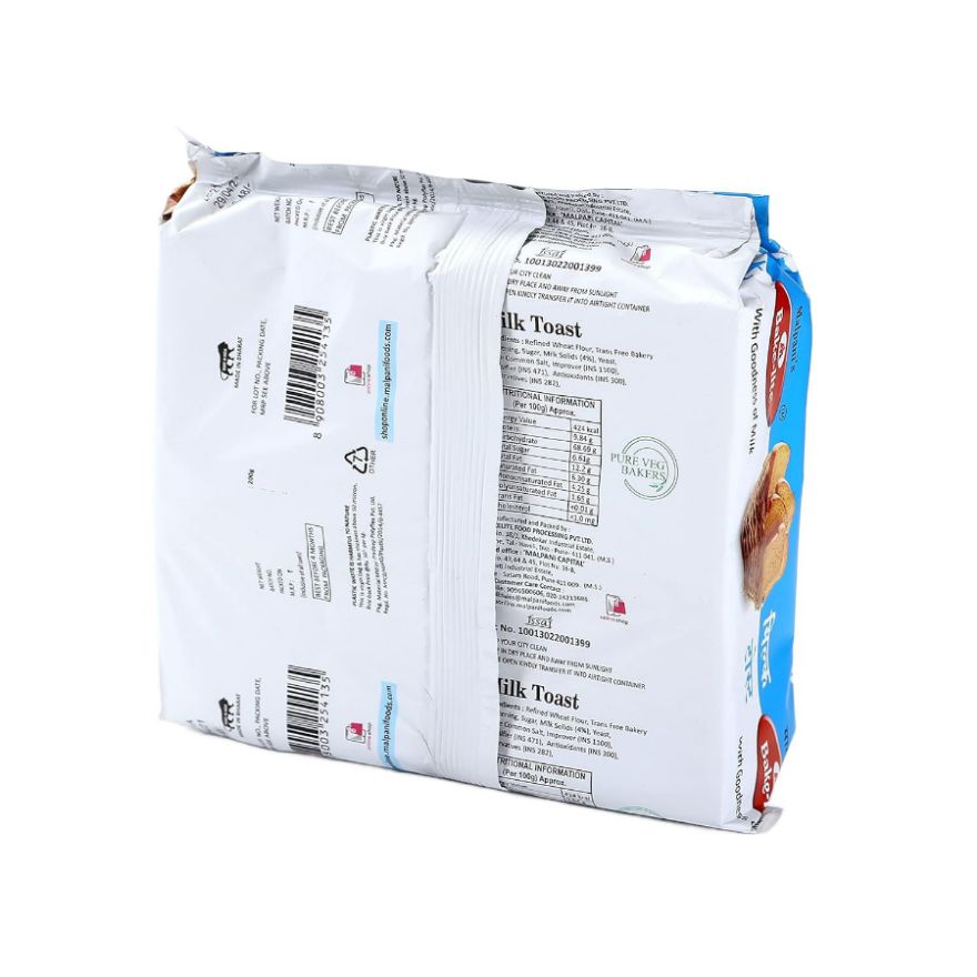 Malpani Milk Toasted Bread 200 Gms view 2
