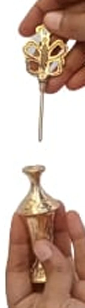 Mii Art Antique mughal Design Brass surmedani with surmause in eye's makeup(Color-golden)(size-12cm,Medium) Pack of 1 pcs view 2
