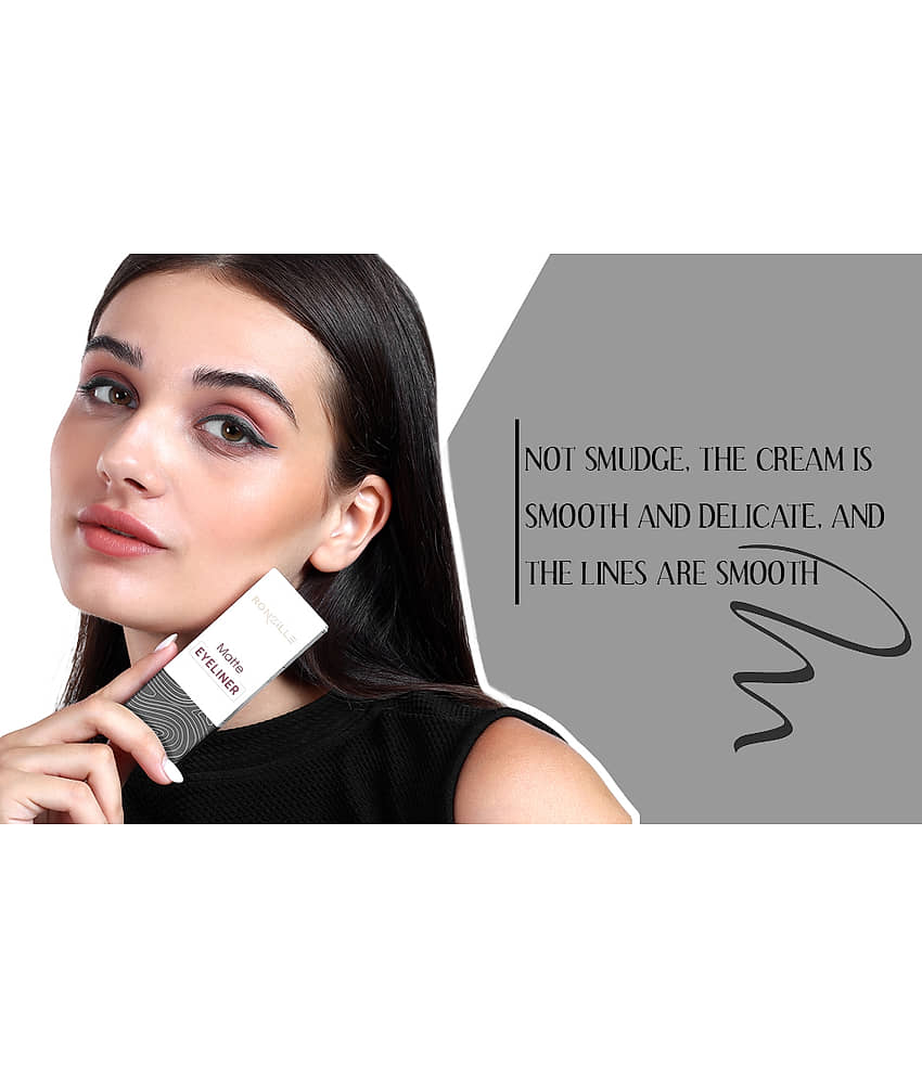 Ronzille Black Matte Eye Liner Liquid ( Pack of 1 ) view 2