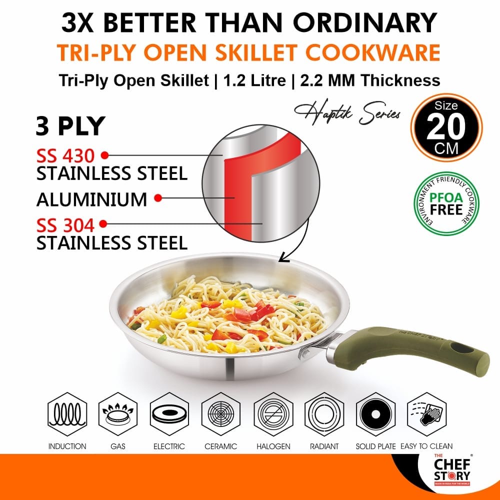 The Chef Story Haptik Series Frying Pan / Open Skillet view 2