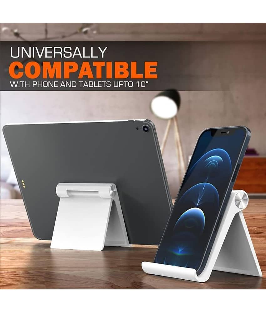Elv Foldable Mobile Stand for Smartphones and Tablets ( White ) view 2