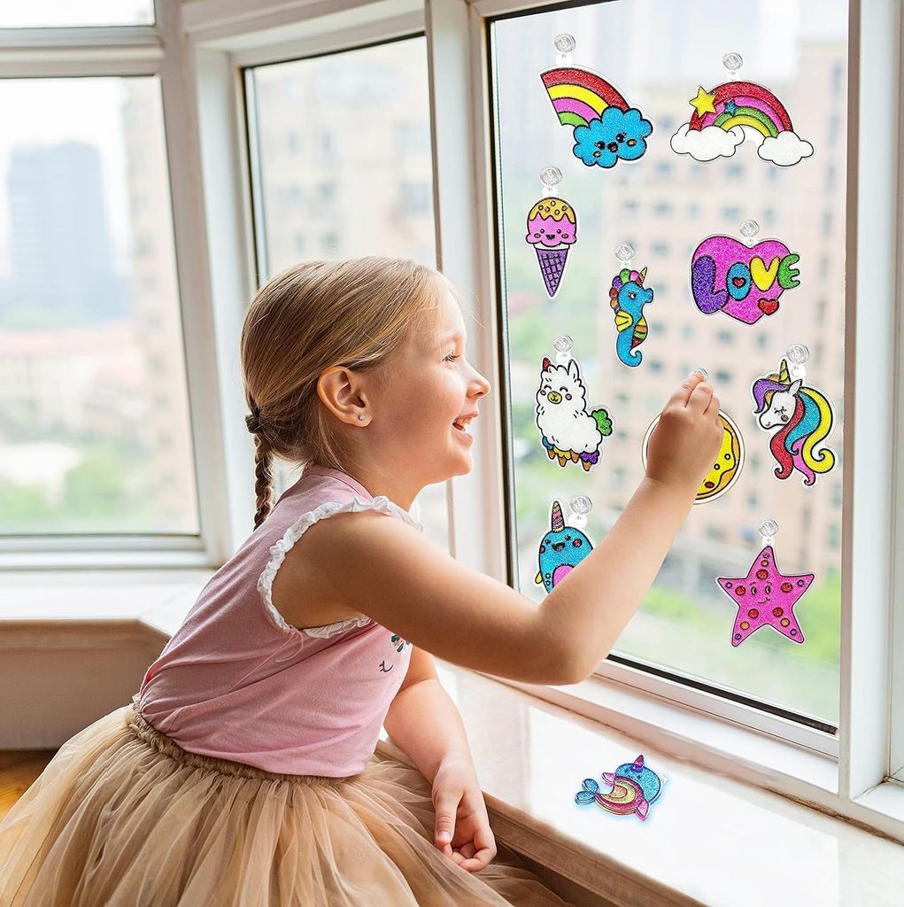 The brown box-Glass Painting Kit,Suncatcher kit,Window Art kit,Craft Kit for 5 Years and Above,Art and Craft Kit,Birthday Gift,Return Gift view 2