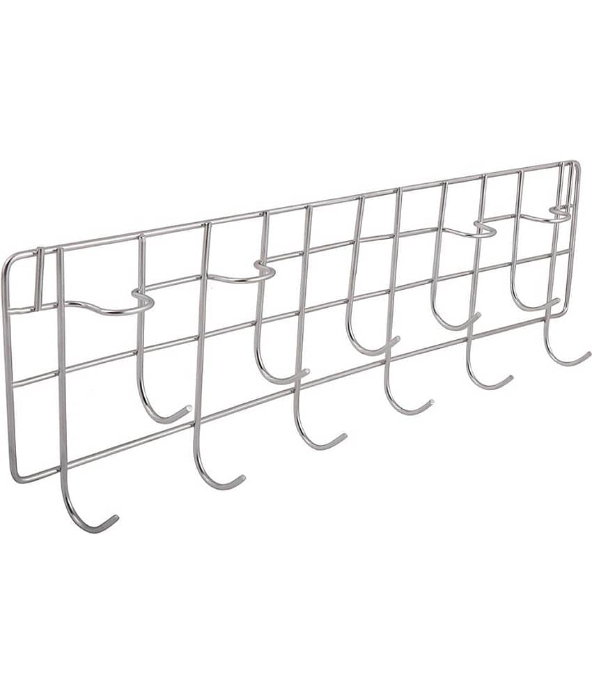 JISUN Stainless Steel Plate Stand / Dish Rack Steel (Pack of 2) & Chakla Belan Stand & Ladle Hook Rail / Wall Mounted Ladle Stand For Kitchen view 2