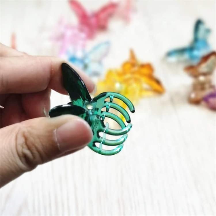 Pack of 12 Pcs Cute Small Crystal Clear Butterfly Hair Clutchers | Claws | Clips Hair Accessories For Women & Girls view 2
