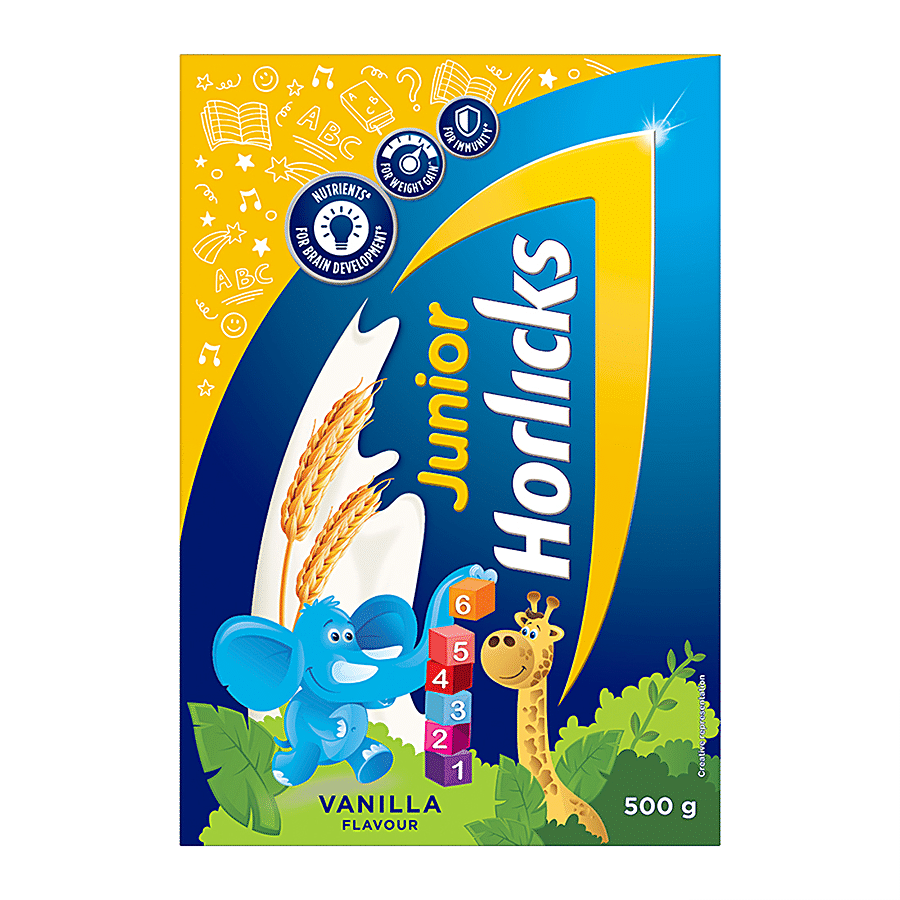 Horlicks Junior Health & Nutrition Drink Vanilla, 500 G Carton view 2