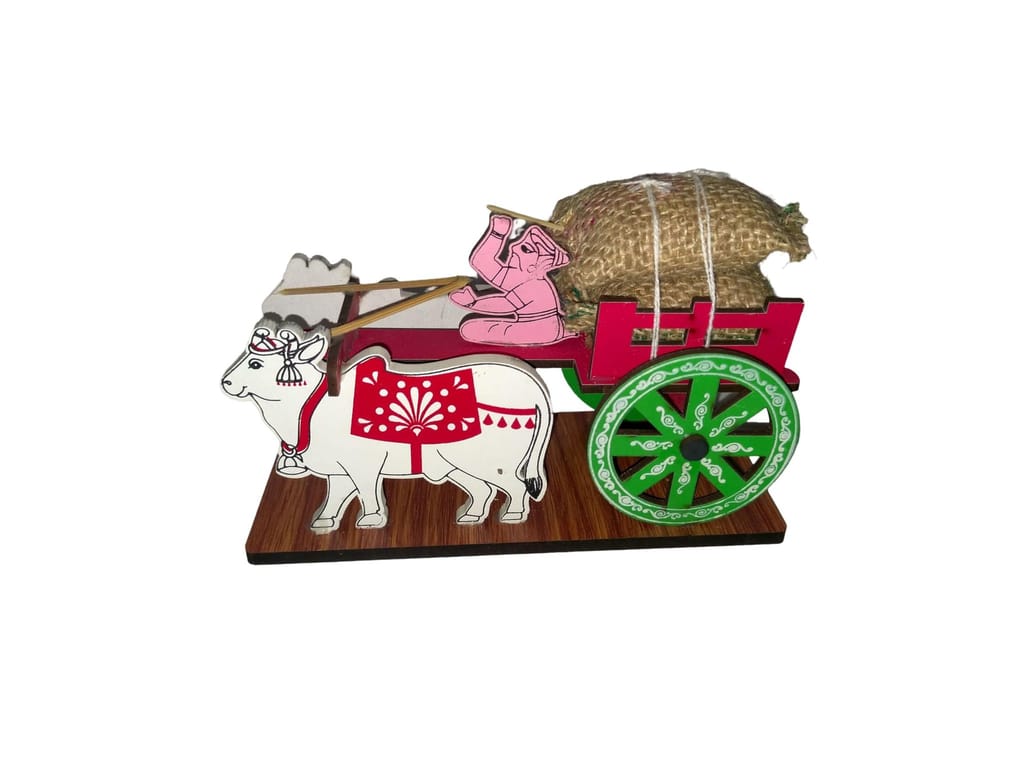 Multicolour Wooden Bullock Cart (Small) view 2