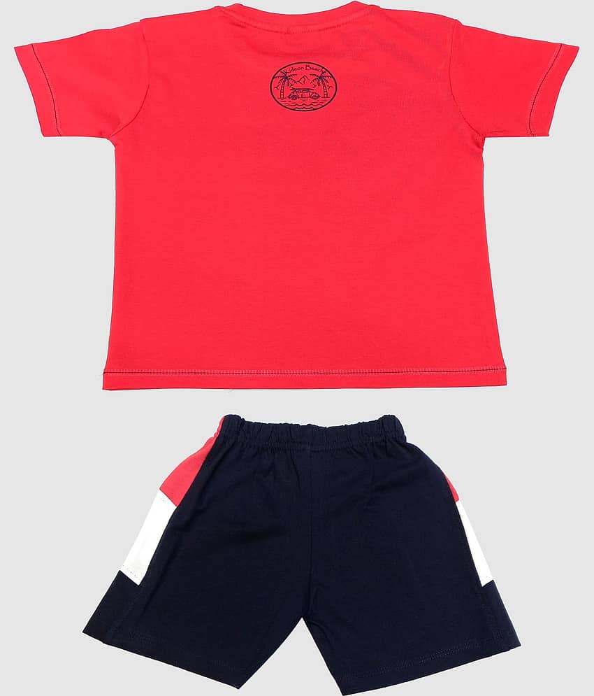 Kideon Pack of 1 Boys Cotton T-Shirt & Shorts Set ( Gold ) view 2