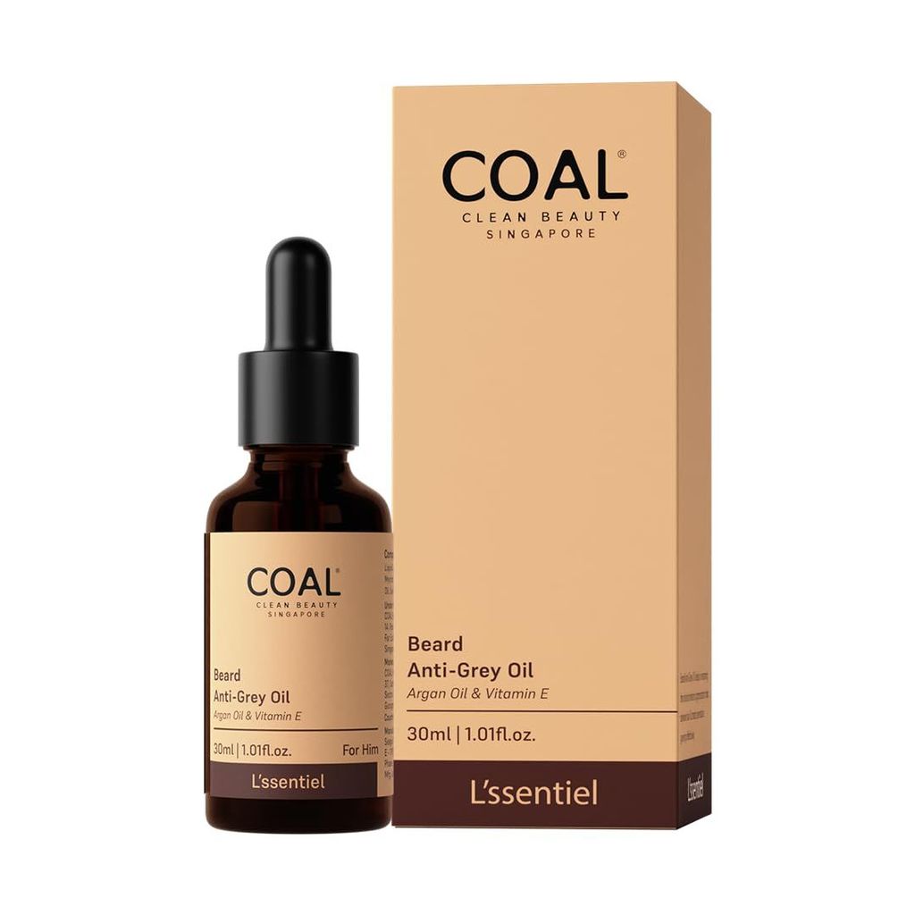 COAL Clean Beauty Beard Anti-Grey Oil with Darkenyl & Vitamin E | Restores Melanin & Slows Premature Beard Greying | Men | All Beard Types | 30ml view 2