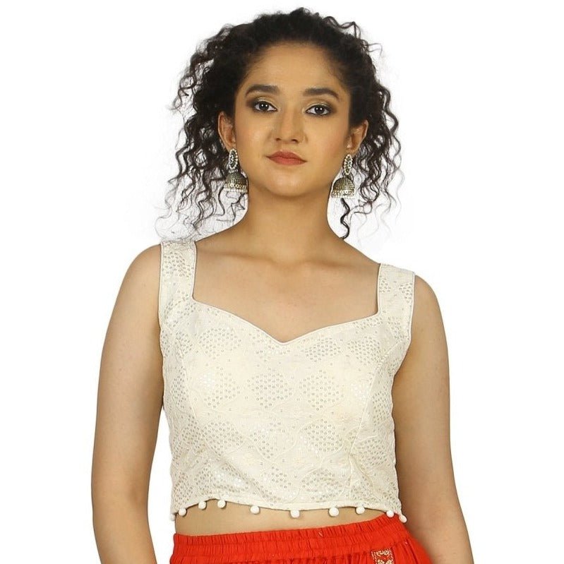 TheHangr Dyable White Embroidered Blouse - 36 view 2