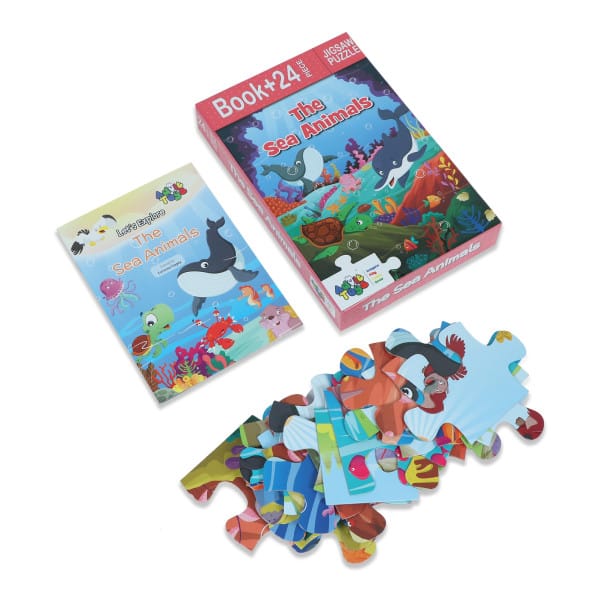 Advit Toys The Sea Animals Jigsaw Puzzle - 24 Piece + Educational Book view 2