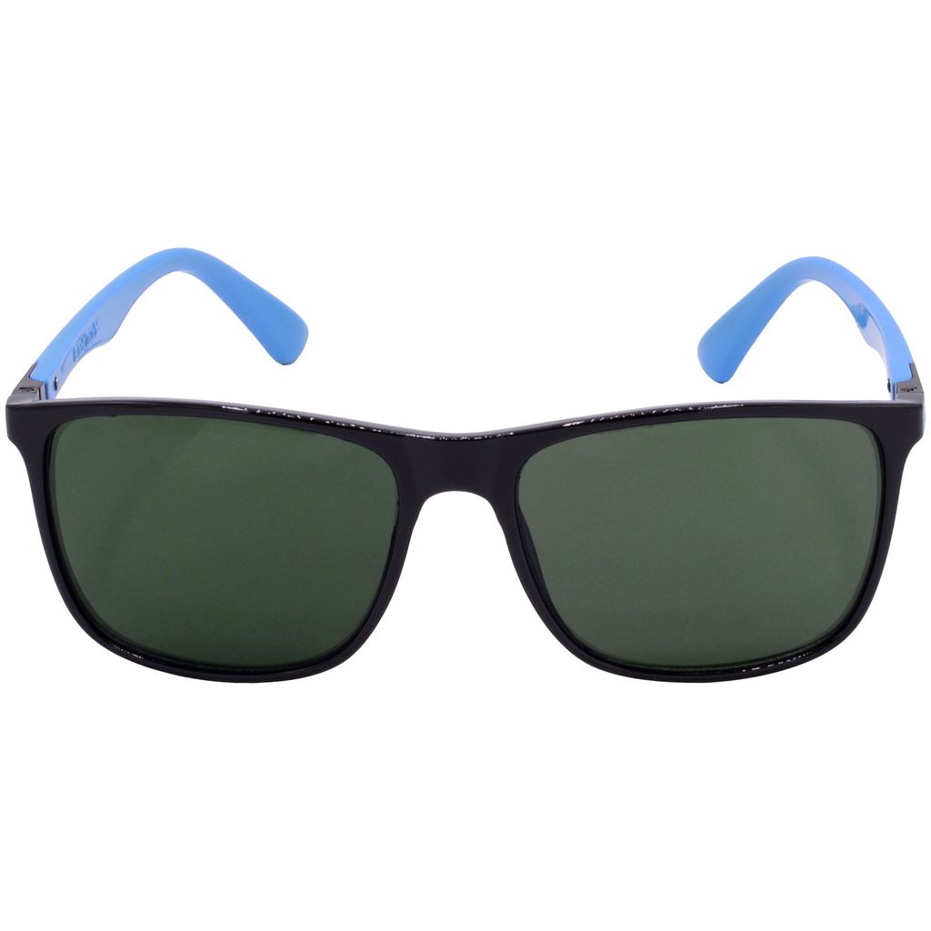 Hrinkar Green Rectangular Glasses Black, Sky Blue Frame Best Goggles for Men & Women - HRS-BT-08-BK-LBU-GRN view 2