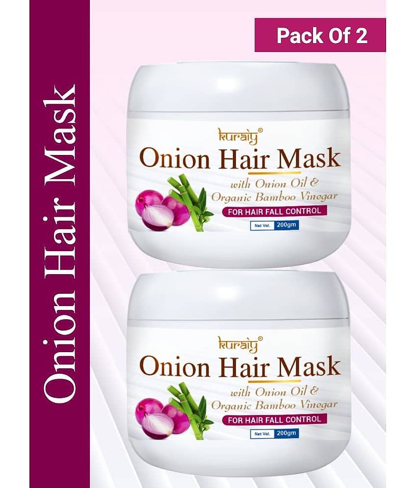 KURAIY Onion Hair Mask With Onion Oil & Organic Bamboo For Hair Fall Control 200g Pack Of 2 view 2