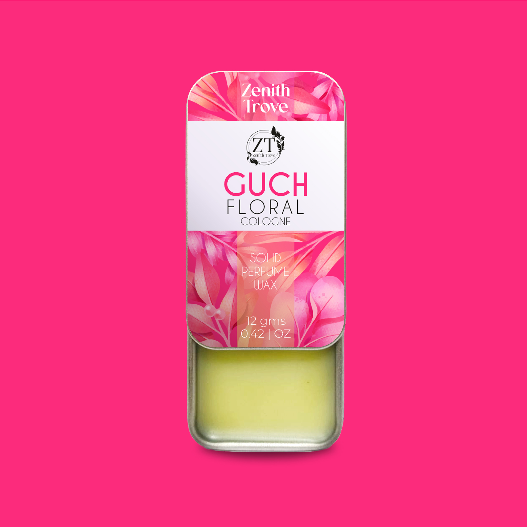 Zenith Trove Guch Floral Solid Perfume Wax for Men & Women | 12g Long Lasting Natural Fragrance | Alcohol-Free Pocket Perfume | Travel Friendly Solid Cologne | Floral Scent for Daily Use view 2
