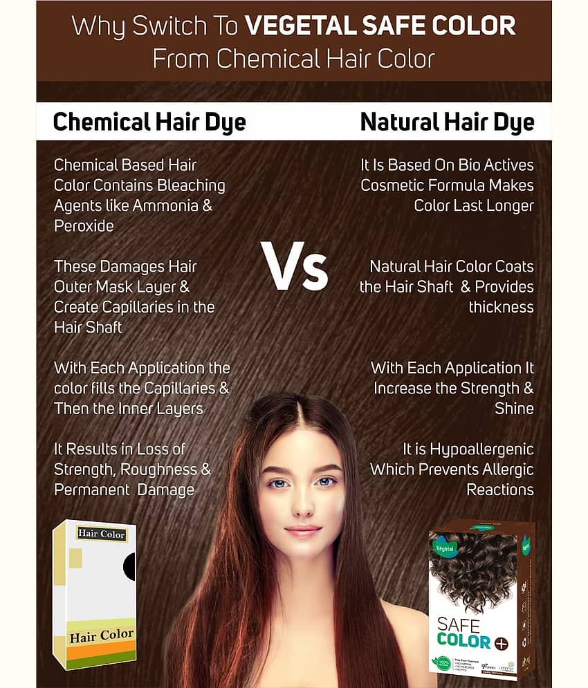 Vegetal Organic Semi Permanent Hair Color 100 g Dark Brown view 2