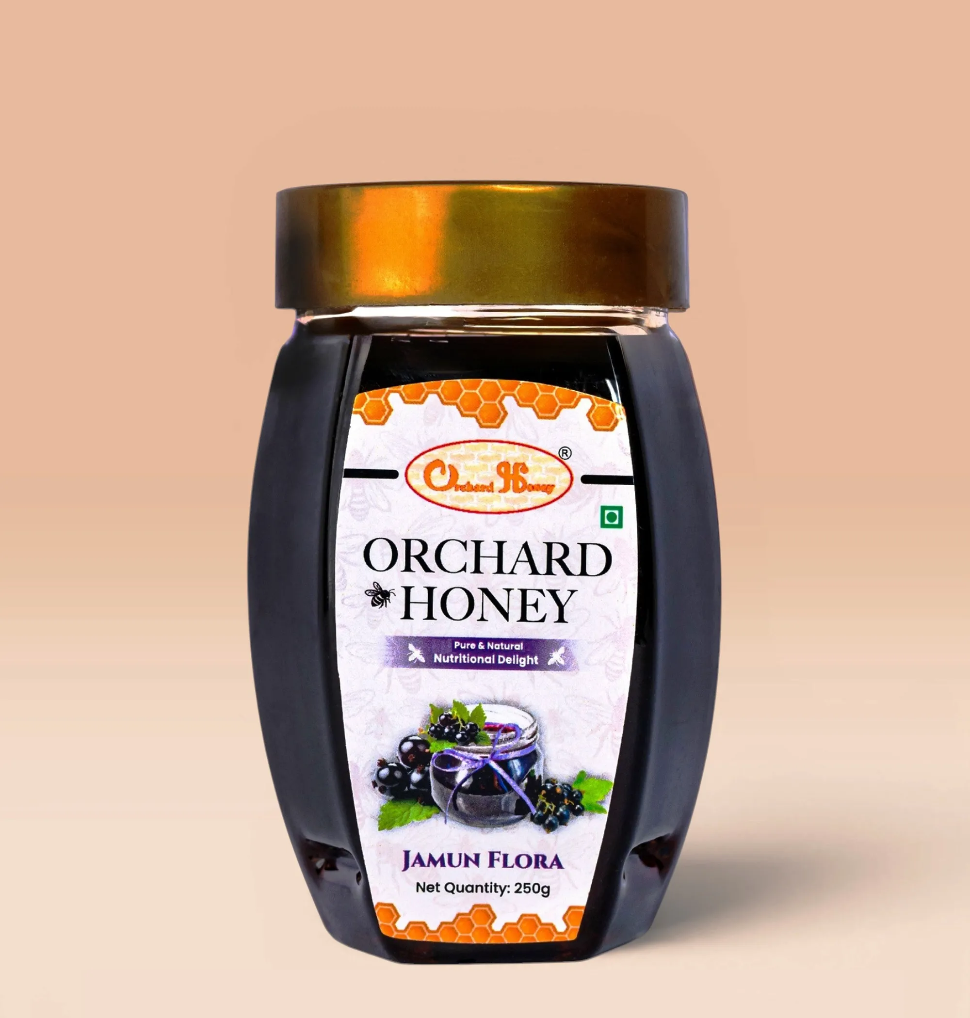 Orchard Honey Jamun Flora Honey 250gm | Pure Honey | No Additives or Preservatives | Rich in Antioxidants| Desi Honey | Wild Forest Honey for Weight loss & Digestion | Natural Shahad 250gm