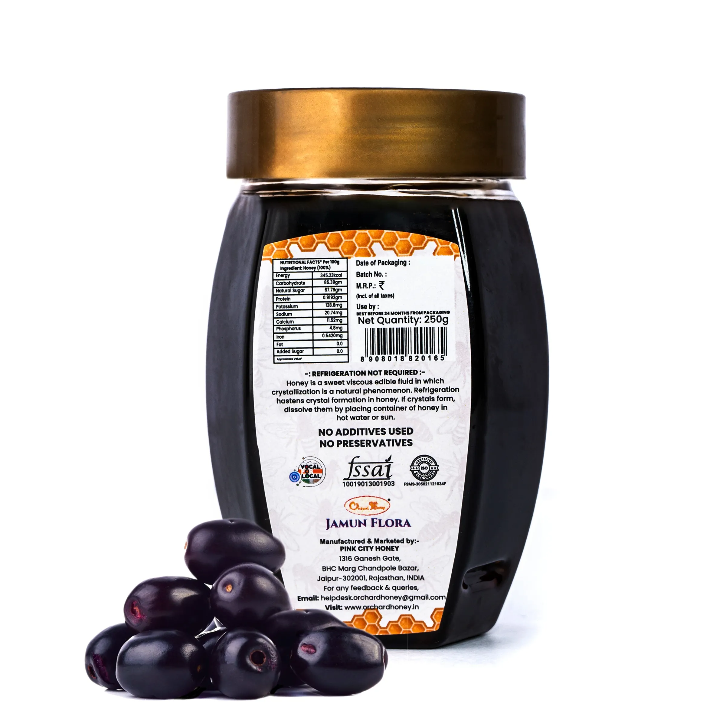 Orchard Honey Jamun Flora Honey 250gm | Pure Honey | No Additives or Preservatives | Rich in Antioxidants| Desi Honey | Wild Forest Honey for Weight loss & Digestion | Natural Shahad 250gm view 2