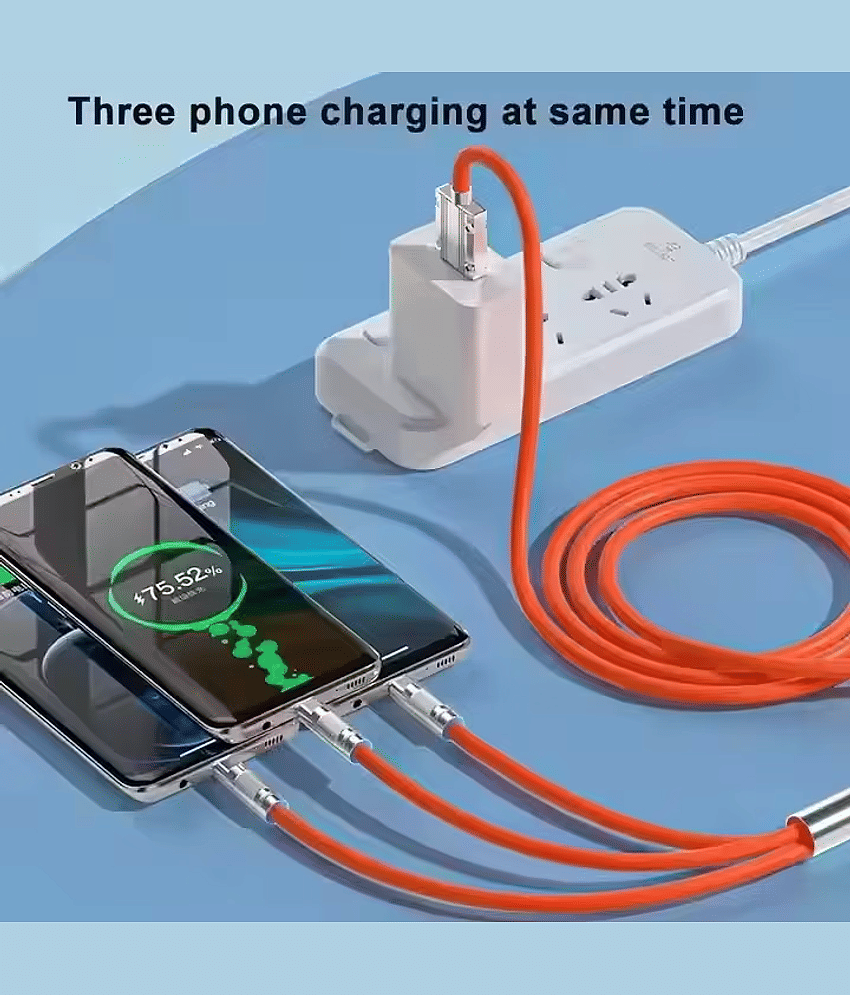 COMBO Universal 85W Power Adapter – Fast Charger with Type-C, Micro USB & Lightning Cable view 2