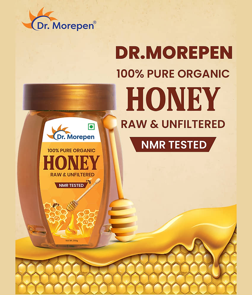 Dr. Morepen 100% Pure Organic Honey Raw & Unfiltered NMR Tested Pack of 3 (750g) view 2